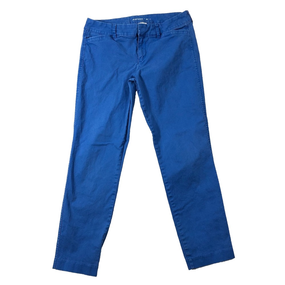 Old Navy Pixie Pants Women's 4 Blue Cerulean Chino Skinny Low Rise Front Pockets